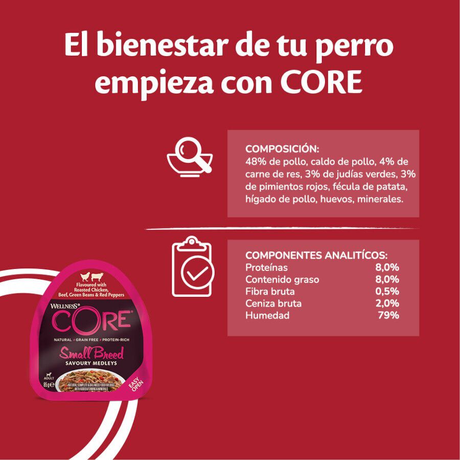 85 g Wellness Core Small Breed Grain Free Frango e Terneira terrina para c&atilde;es, , large Imagem n&uacute;mero 4