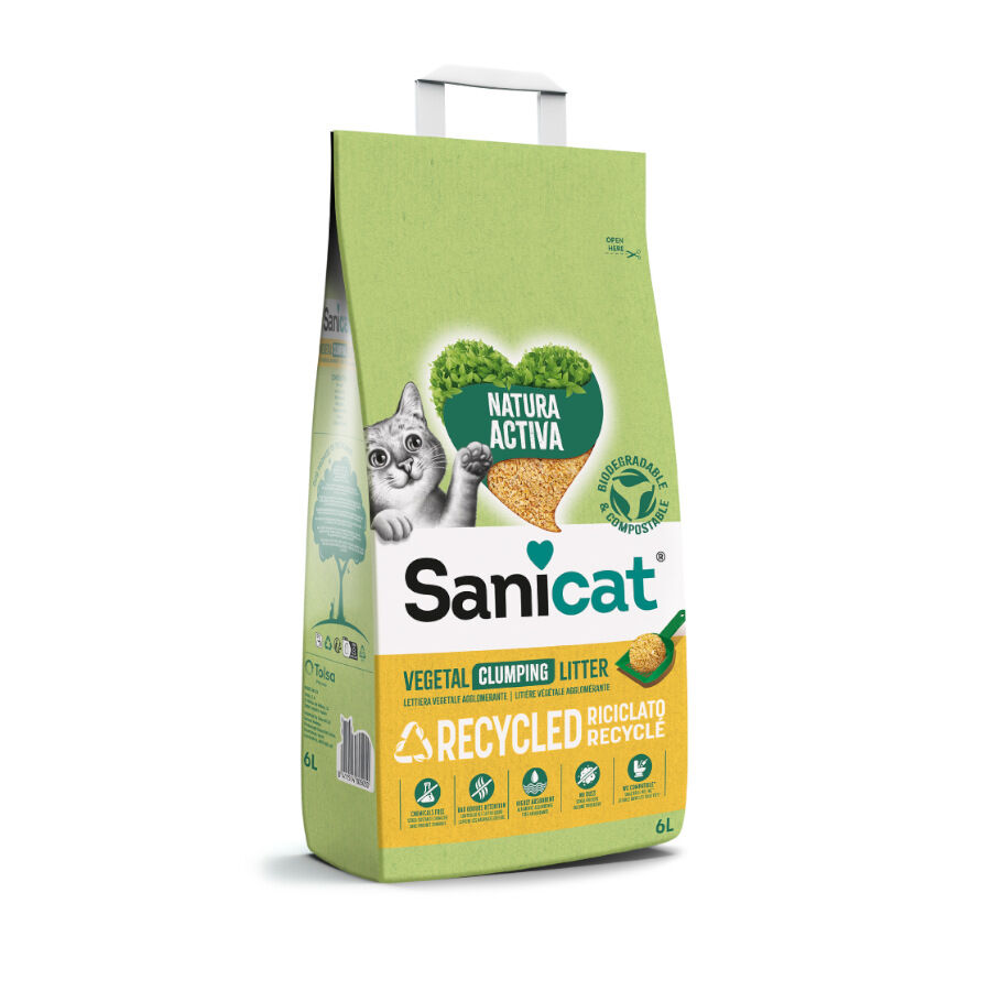 10 L Sanicat Natura Activa Recycled Areia para gatos, , large Imagem n&uacute;mero 1