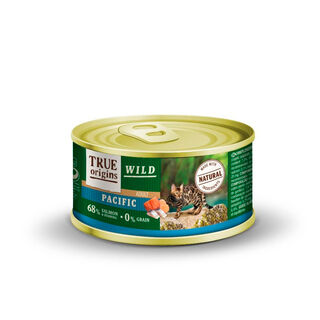 True Origins Adult Wild Pacific Salmão e Arenque lata para gatos 