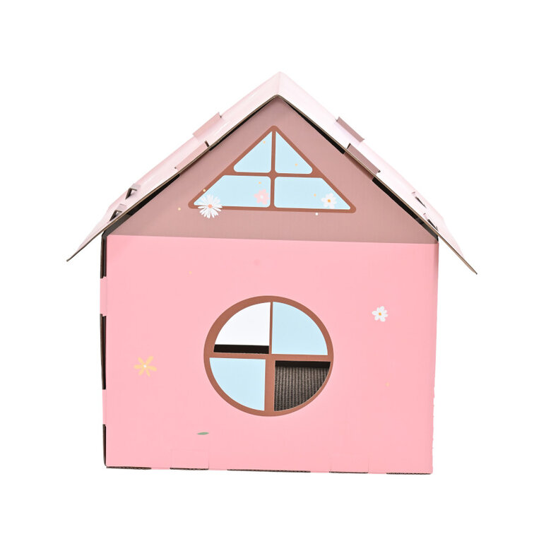 Leeby Hattie casota arranhadora de cartão cor-de-rosa para gatos,  Imagem número 4 Leeby Hattie casota arranhadora de cartão cor-de-rosa para gatos, , large Imagem número 4