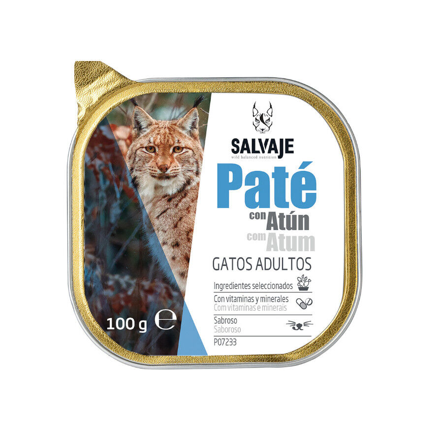 100 g Salvaje Adulto Atum em Pat&ecirc; Terrina para gatos, , large Imagem n&uacute;mero 1