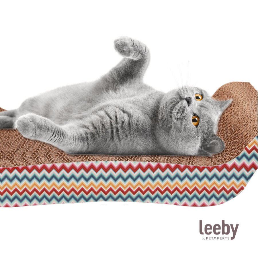 Leeby Remy Rocker arranhador horizontal de cart&atilde;o com padr&atilde;o colorido para gatos, , large Imagem n&uacute;mero 2
