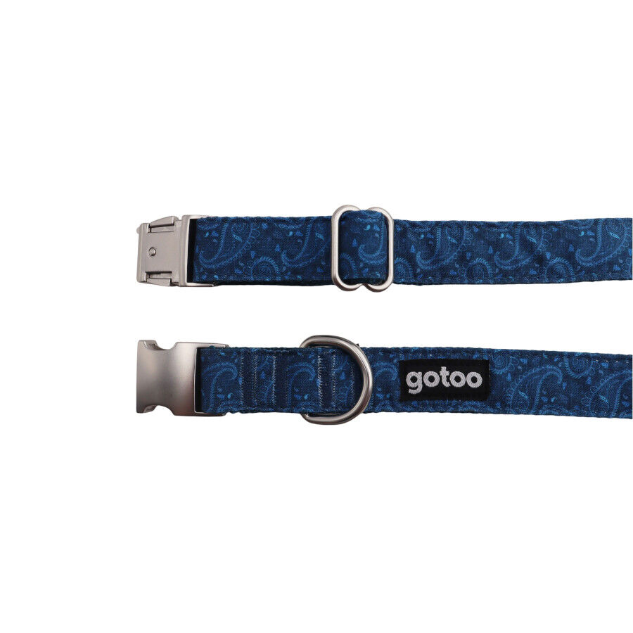 Gotoo Coleira estampada azul para c&atilde;es, , large Imagem n&uacute;mero 3