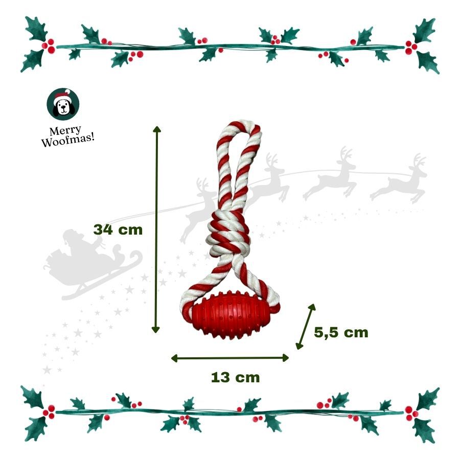Wonder Christmas Osso com Corda Brinquedo para c&atilde;es, , large Imagem n&uacute;mero 3