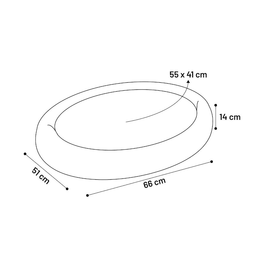 Flamingo Dorian Oval Cinzenta Cama com fecho para c&atilde;es , , large Imagem n&uacute;mero 3