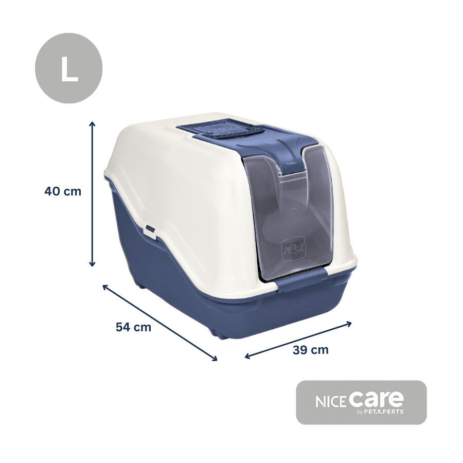 Nice Care Caixa de areia fechada Netta Close azul para gatos, , large Imagem n&uacute;mero 2