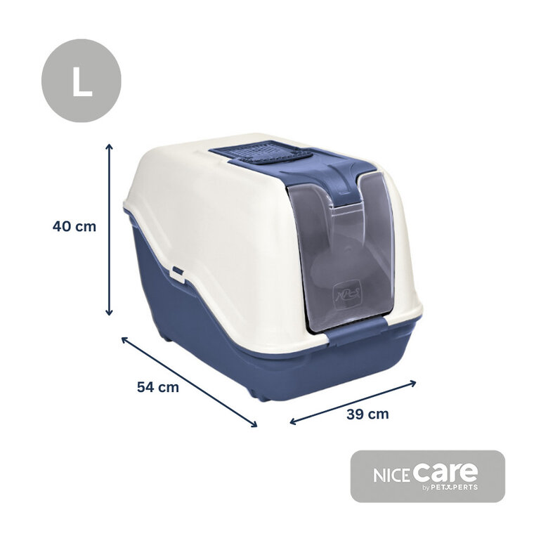 Nice Care Caixa de areia fechada Netta Close azul para gatos,  Imagem número 2 Nice Care Caixa de areia fechada Netta Close azul para gatos, , large Imagem número 2