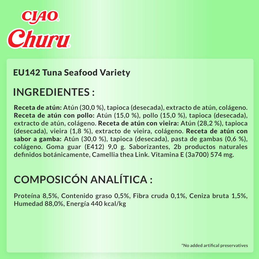 40 saquetas x 14 g Churu Variedades de Atum e Marisco Snack L&iacute;quido para gatos, , large Imagem n&uacute;mero 7