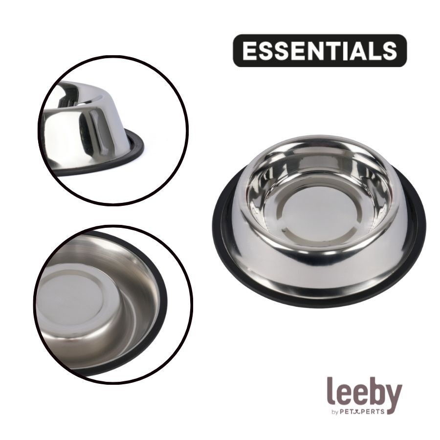 Leeby Comedouro de Metal com Anel de Silicone para c&atilde;es, , large Imagem n&uacute;mero 3