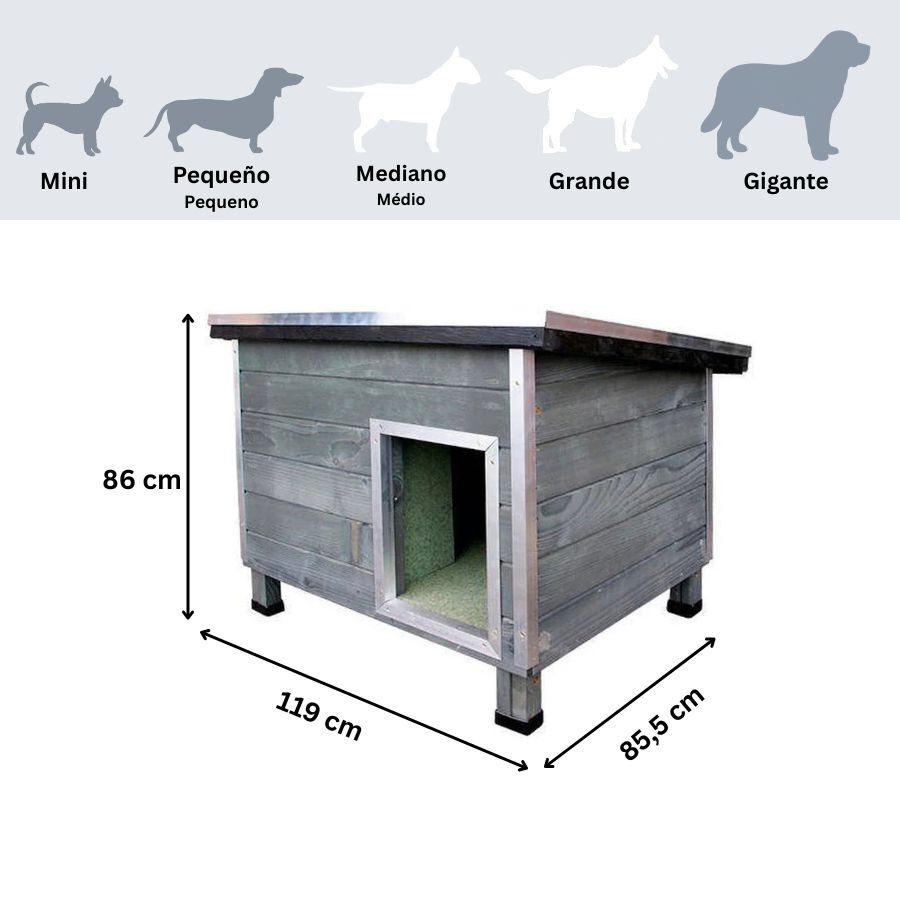 TK-Pet Nevada Casota de Madeira Cinzenta para c&atilde;es, , large Imagem n&uacute;mero 3