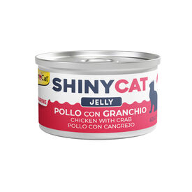 GimCat Shiny Filet Comida h&uacute;mida de Frango e Caranguejo em lata para gatos