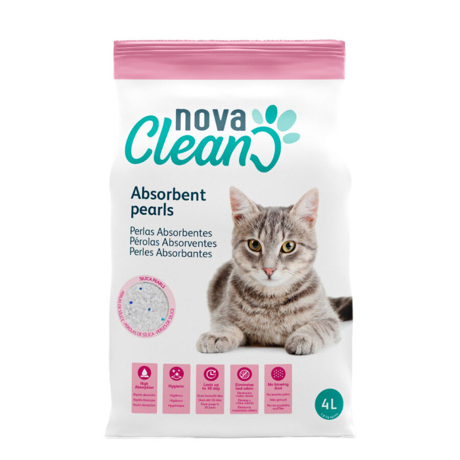 4 L Nova Clean Areia S&iacute;lica P&eacute;rolas Absorventes para gatos, , large Imagem n&uacute;mero 1