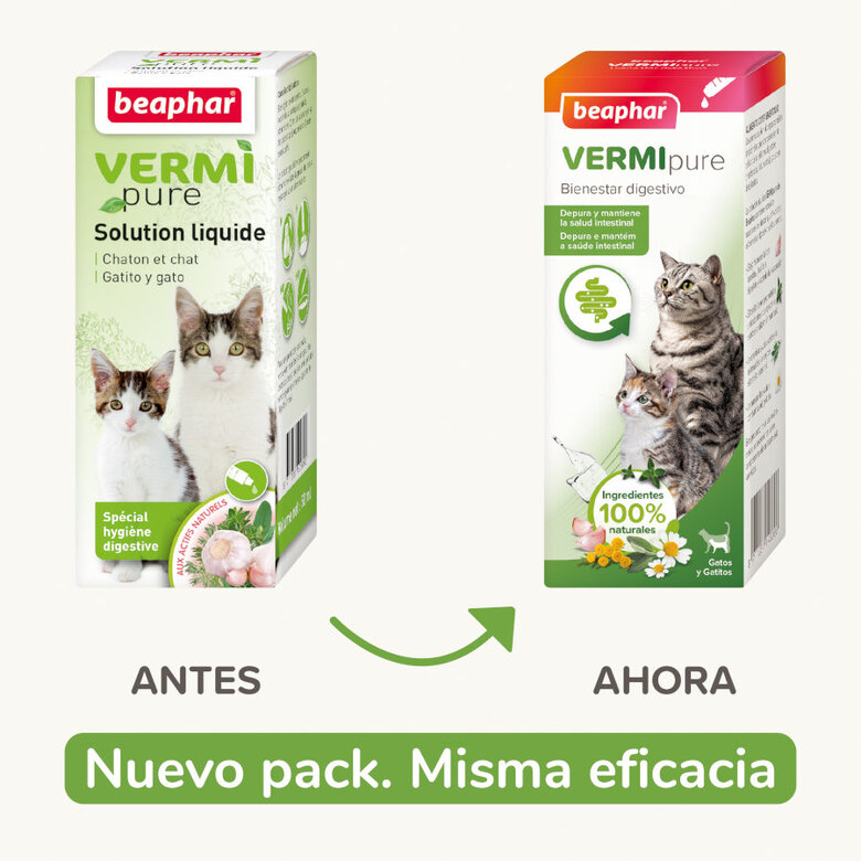 Beaphar Vermi Pure desparasitante líquido para gatos, , large image number null