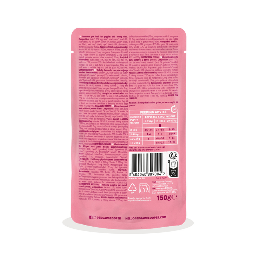 150 g Edgard & Cooper Puppy Grain Free Comida h&uacute;mida de Peru em saquetas para c&atilde;es, , large Imagem n&uacute;mero 2