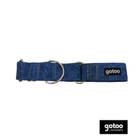 Gotoo Coleira estampada azul para cães