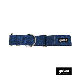 Gotoo Coleira estampada azul para cães