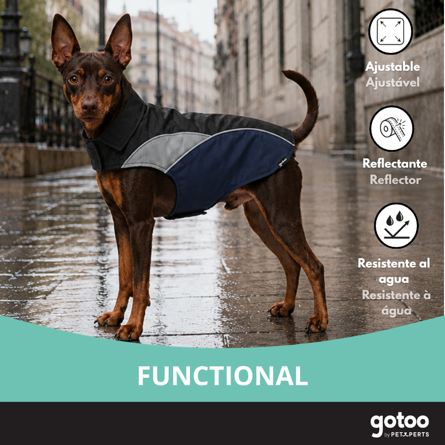 Gotoo Capa de Chuva Refletora Azul-Acinzentada para c&atilde;es, , large Imagem n&uacute;mero 6