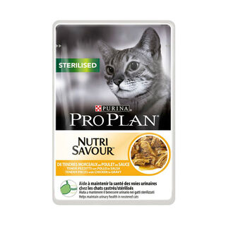 Purina Pro Plan Sterilised frango saquetas para gatos