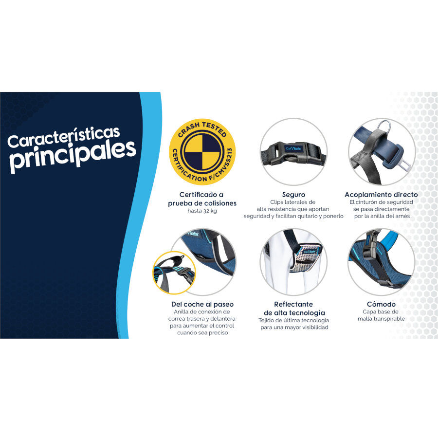 CarSafe Peitoral para carro Azul para C&atilde;es, , large Imagem n&uacute;mero 4