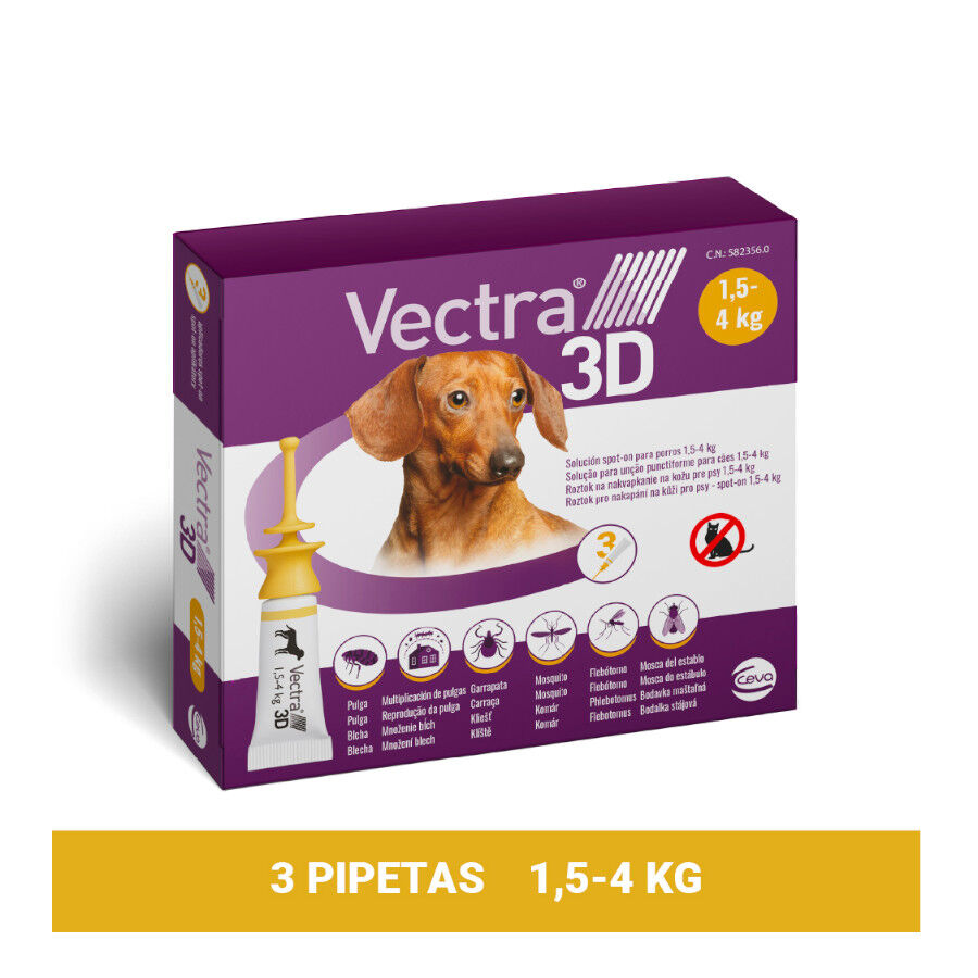 Vectra 3D Pipetas Antiparasit&aacute;rias para c&atilde;es, , large Imagem n&uacute;mero 2