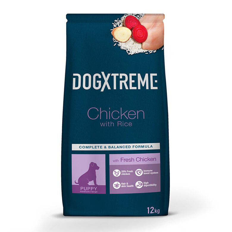 12 kg Dogxtreme Puppy Frango e Arroz Ração para cães,  Imagem número 1 12 kg Dogxtreme Puppy Frango e Arroz Ração para cães, , large Imagem número 1