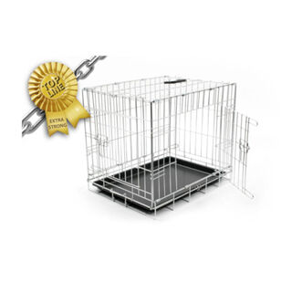 Gaiola de metal extra forte Duvo Plus Chrome para cães
