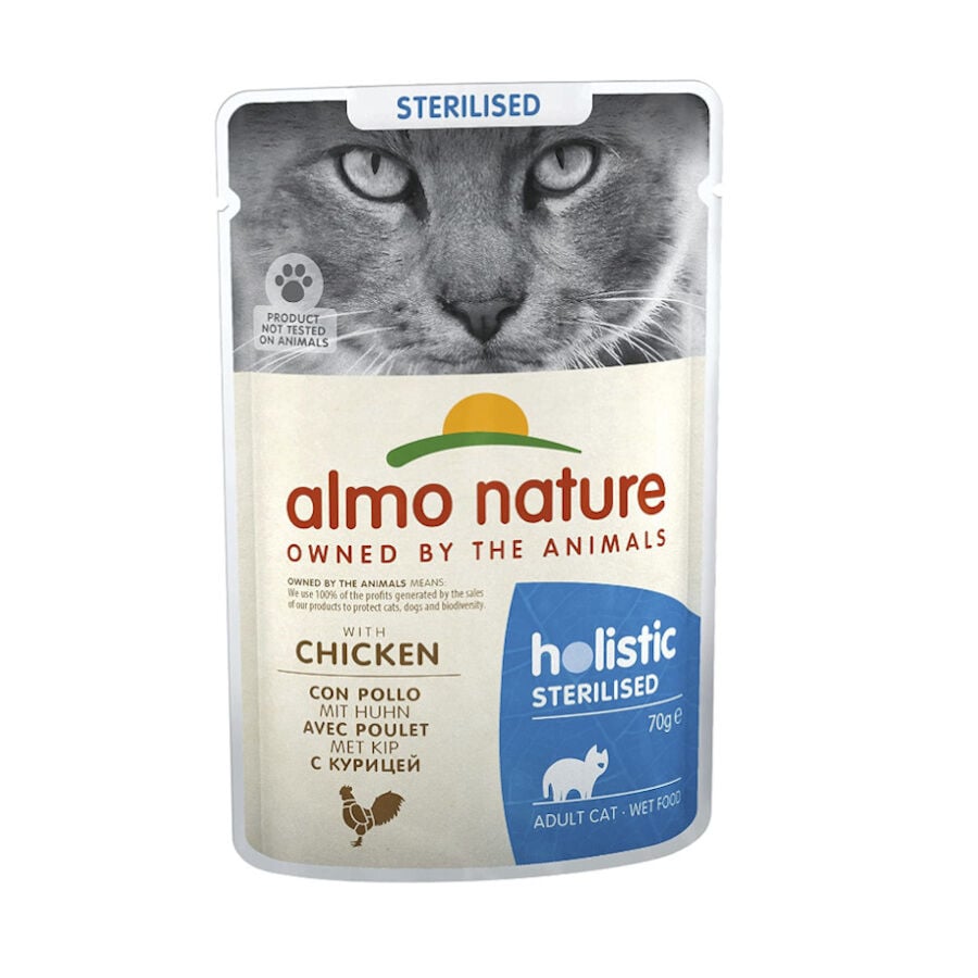 70 g Almo Nature Sterilised frango saqueta para gatos, , large Imagem n&uacute;mero 1