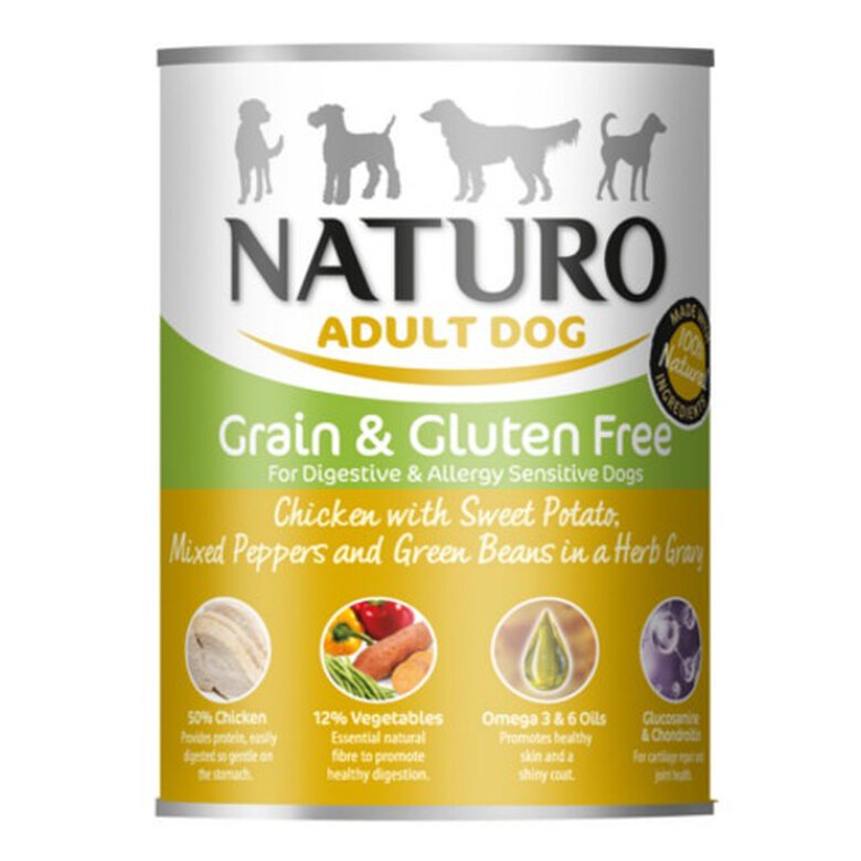 390 g Naturo Adult Grain Free Frango e Vegetais lata para cães,  Imagem número 1 390 g Naturo Adult Grain Free Frango e Vegetais lata para cães, , large Imagem número 1