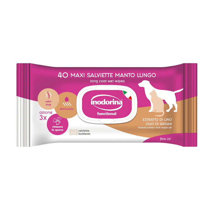 &nbsp;Inodorina Refresh Extra Toalhitas h&uacute;midas para animais de estima&ccedil;&atilde;o, , large Imagem n&uacute;mero 1