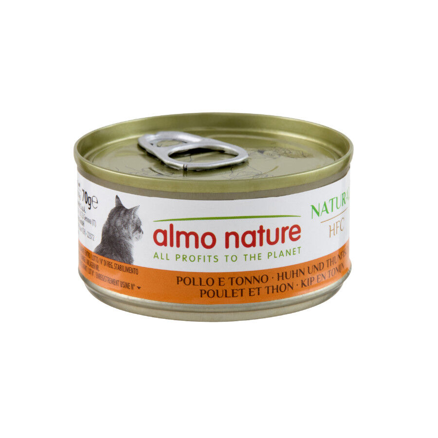 70 g Almo Nature HFC frango com atum lata para gatos, , large Imagem n&uacute;mero 1