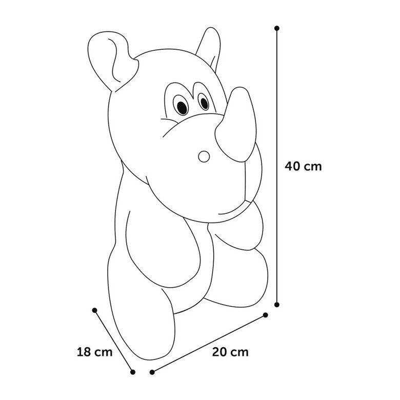 Flamingo Henny Rinoceronte Taupe de Peluche para cães,  Imagem número 2 Flamingo Henny Rinoceronte Taupe de Peluche para cães, , large Imagem número 2