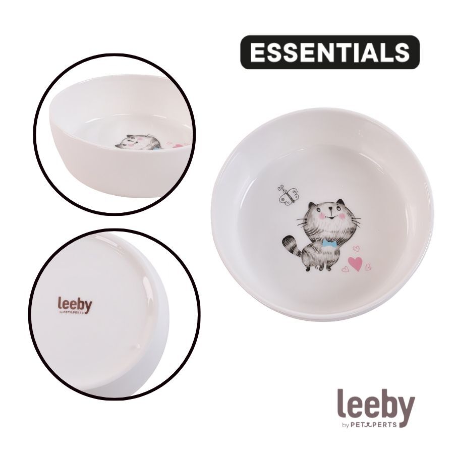 Leeby Comedouro de Cer&acirc;mica Branco para gatos, , large Imagem n&uacute;mero 3