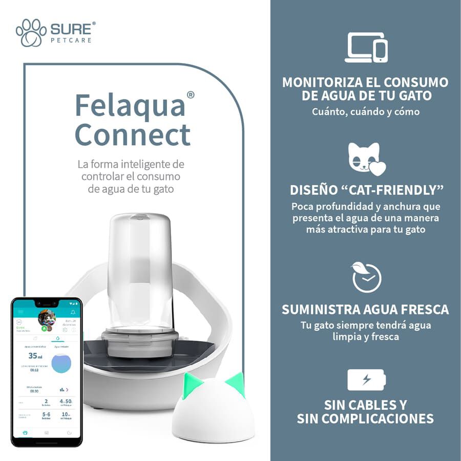 Sure Petcare Felaqua Connect Bebedero Autom&aacute;tico para gatos Imagem n&uacute;mero 5