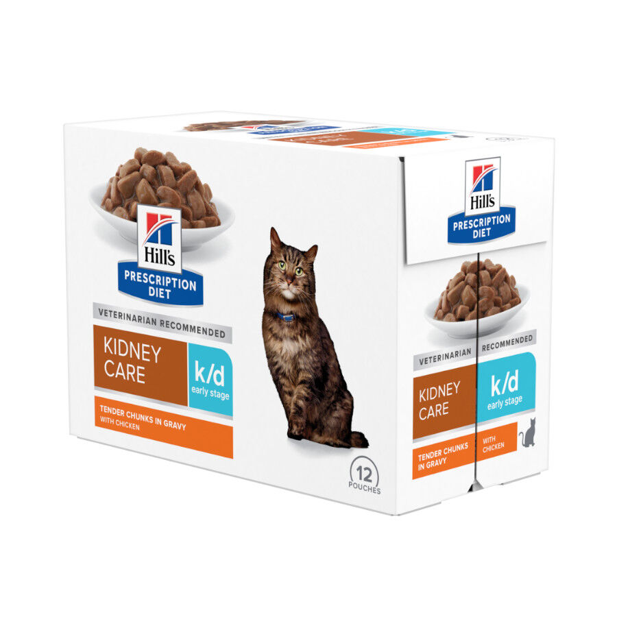12 saquetas x 85 g Hill's Early Stage Kidney Care Frango saqueta em molho para gatos, , large Imagem n&uacute;mero 1