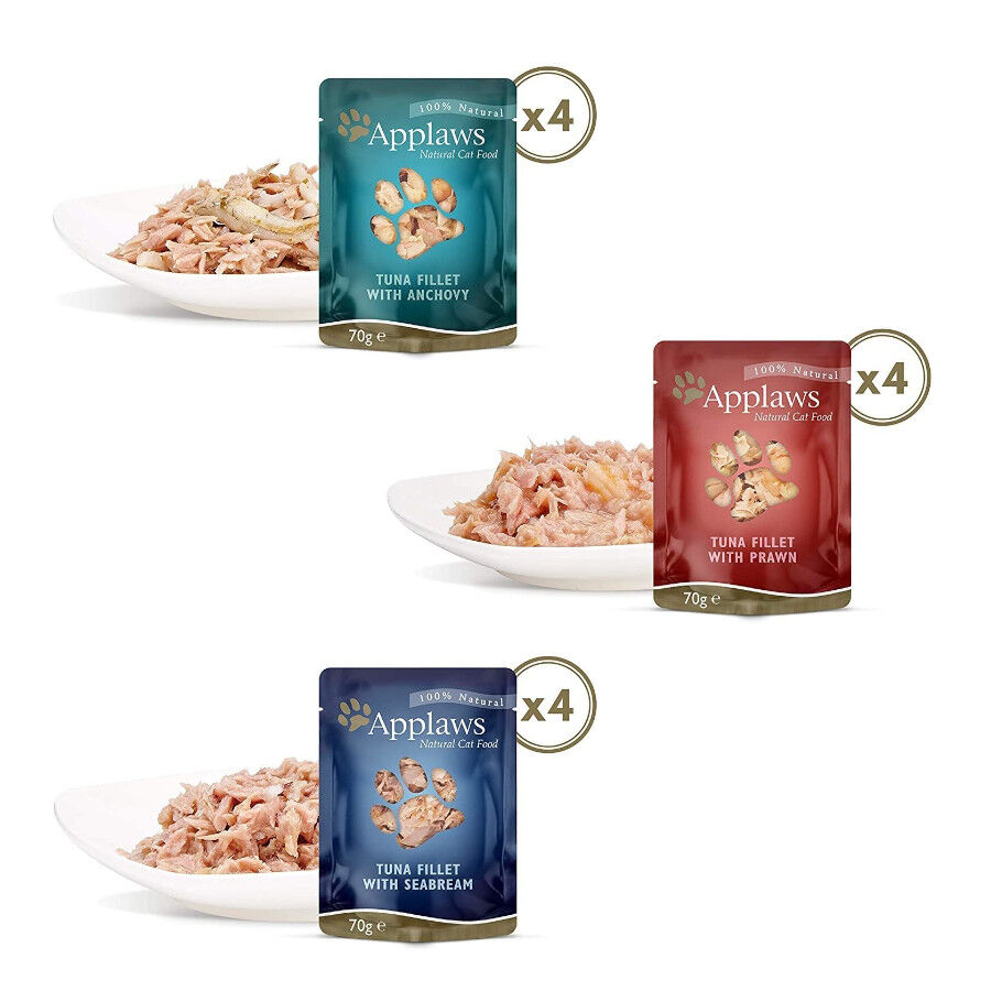 12 saquetas x 70 g Applaws Selecci&oacute;n de Peixe saqueta para gatos - Multipack, , large Imagem n&uacute;mero 2