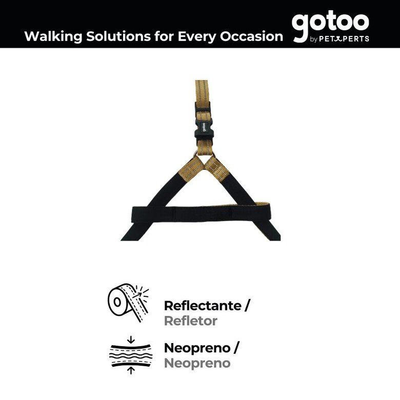 Gotoo Peitoral nylon bege para cães,  Imagem número 3 Gotoo Peitoral nylon bege para cães, , large Imagem número 3