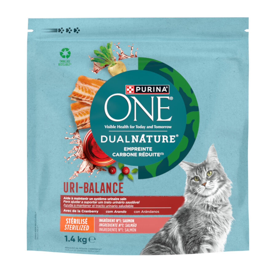 1.4 kg Purina ONE Uri Balance Esterilizado Ra&ccedil;&atilde;o de Salm&atilde;o para gatos, , large Imagem n&uacute;mero 1