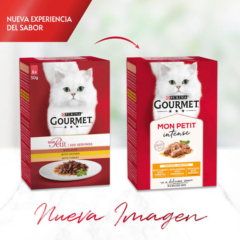6 saquetas x 50 g Purina Gourmet Mon Petit Seleção Peixes em molho para gatos,  Imagem número 2 6 saquetas x 50 g Purina Gourmet Mon Petit Seleção Peixes em molho para gatos, , large Imagem número 2
