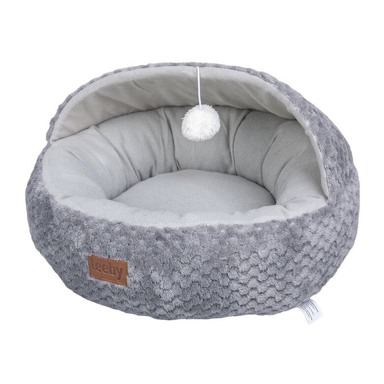Leeby Alcofa Cinzenta e Branca com Brinquedo para gatos,  Imagem número 1 Leeby Alcofa Cinzenta e Branca com Brinquedo para gatos, , large Imagem número 1
