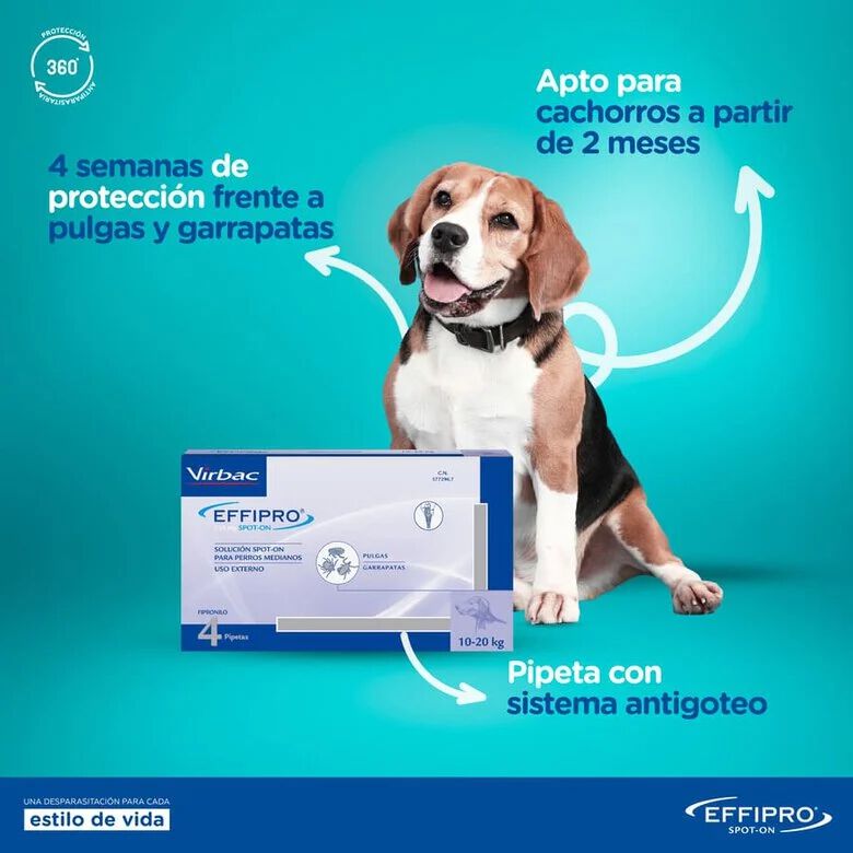 Virbac Effipro 40-60 kg Pipetas Antiparasit&aacute;rias para c&atilde;es, , large Imagem n&uacute;mero 4