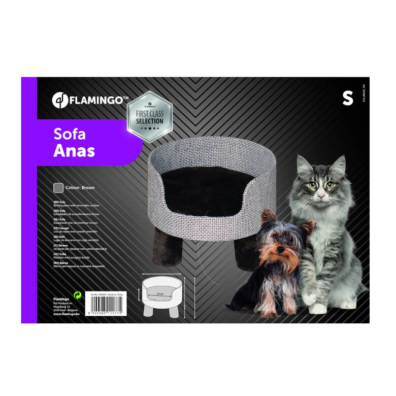 Flamingo Anas Sofá Castanho para cães e gatos,  Imagem número 2 Flamingo Anas Sofá Castanho para cães e gatos, , large Imagem número 2