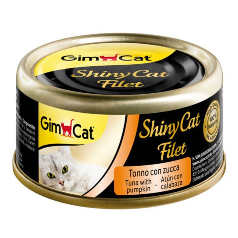 Gimcat Shiny Filet atum com abóbora lata para gatos, , large image number null