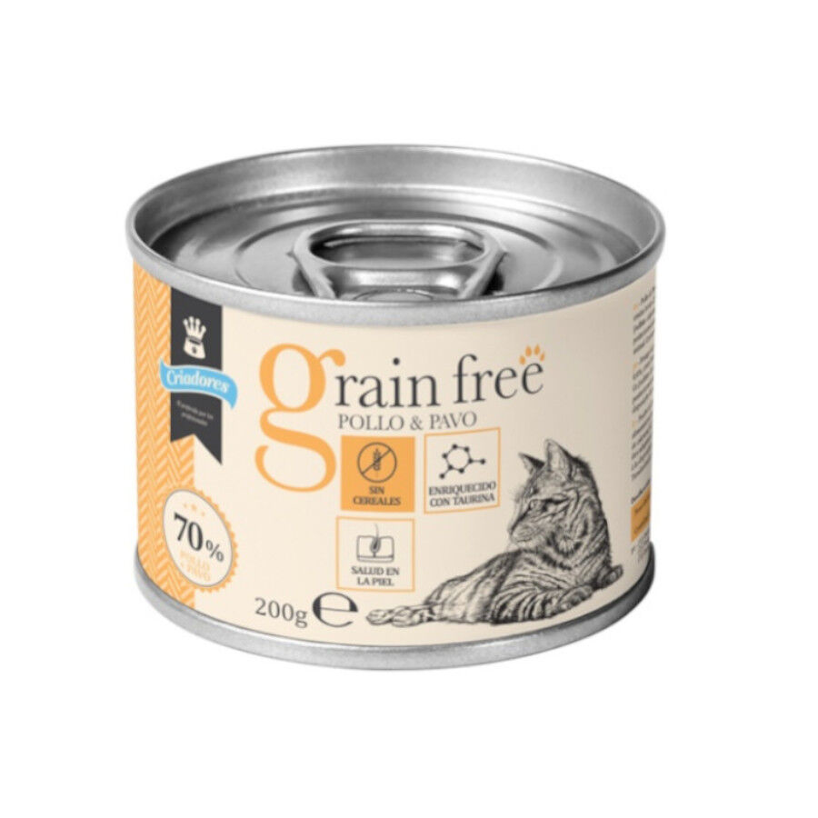 24 latas x 200 g Criadores Adulto Grain Free Frango e Peru em lata para gatos Pack poupan&ccedil;a!, , large Imagem n&uacute;mero 1