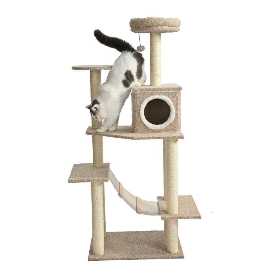 Leeby Boucle Collection &aacute;rvore arranhadora com parque para gatos, , large Imagem n&uacute;mero 4