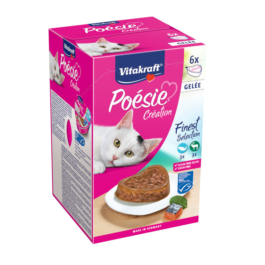 6 terrinas x 85 g Vitakraft Po&eacute;sie Peixe e Carne terrina em gelatina para gatos, , large Imagem n&uacute;mero 1