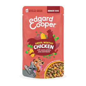 Edgard & Cooper Senior Grain Free Comida h&uacute;mida de frango em saquetas para c&atilde;es