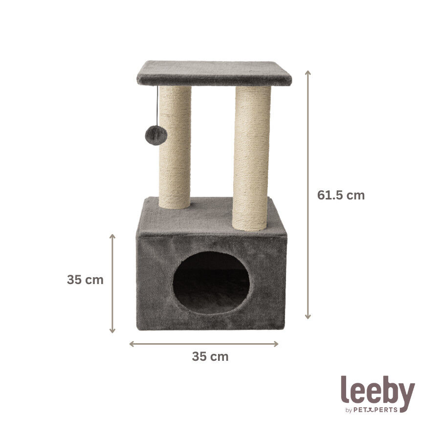 Leeby Colette Scratch arranhador com cama nido e brinquedo cinzento para gatos, , large Imagem n&uacute;mero 4