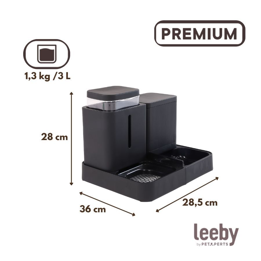 Leeby Comedouro Autom&aacute;tico e Dispensador de &Aacute;gua 2 em 1 para c&atilde;es e gatos, , large Imagem n&uacute;mero 4