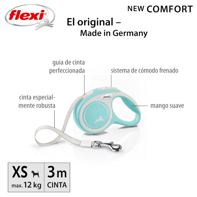 Flexi New Comfort Trela extensível azul para cães,  Imagem número 2 Flexi New Comfort Trela extensível azul para cães, , large Imagem número 2