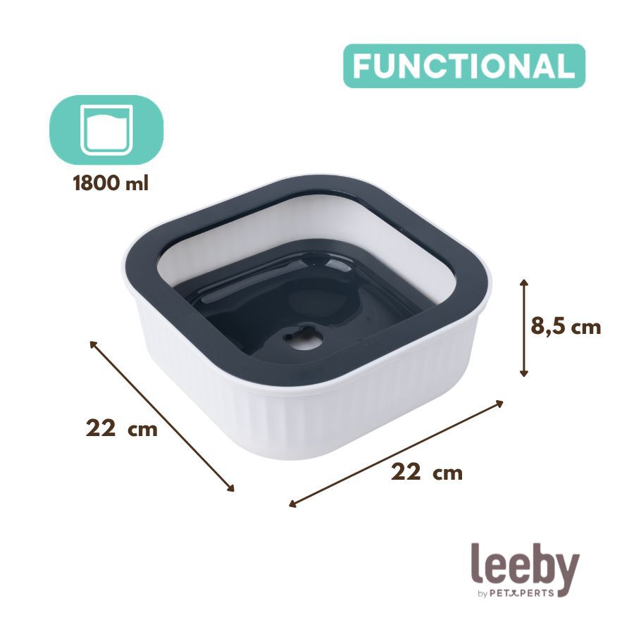 Leeby Dispensador de &Aacute;gua Anti-salpicos Branco para c&atilde;es, , large Imagem n&uacute;mero 4